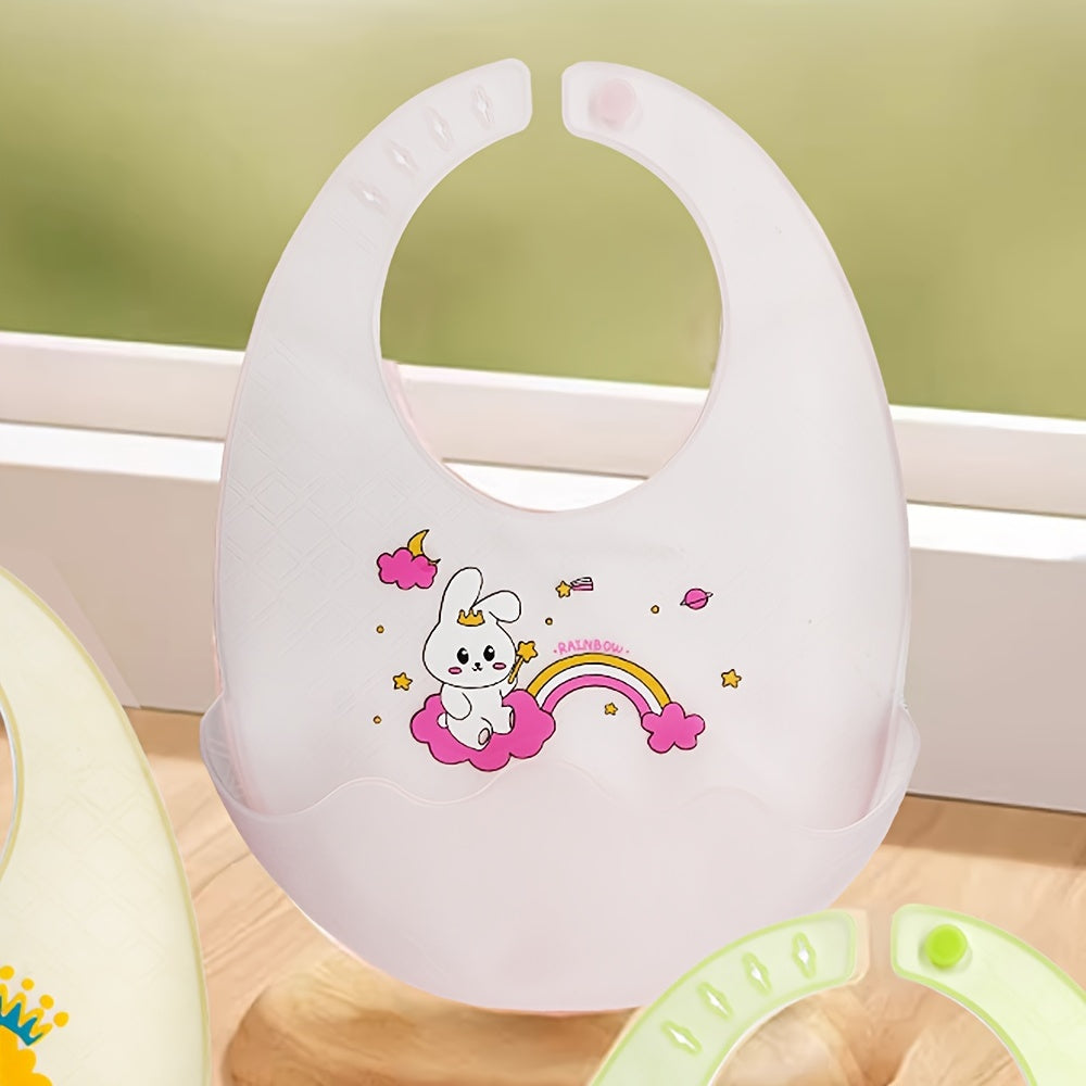 Baby Silicone Bib Waterproof Oil-Proof Food-Grade Cartoon Animal Design