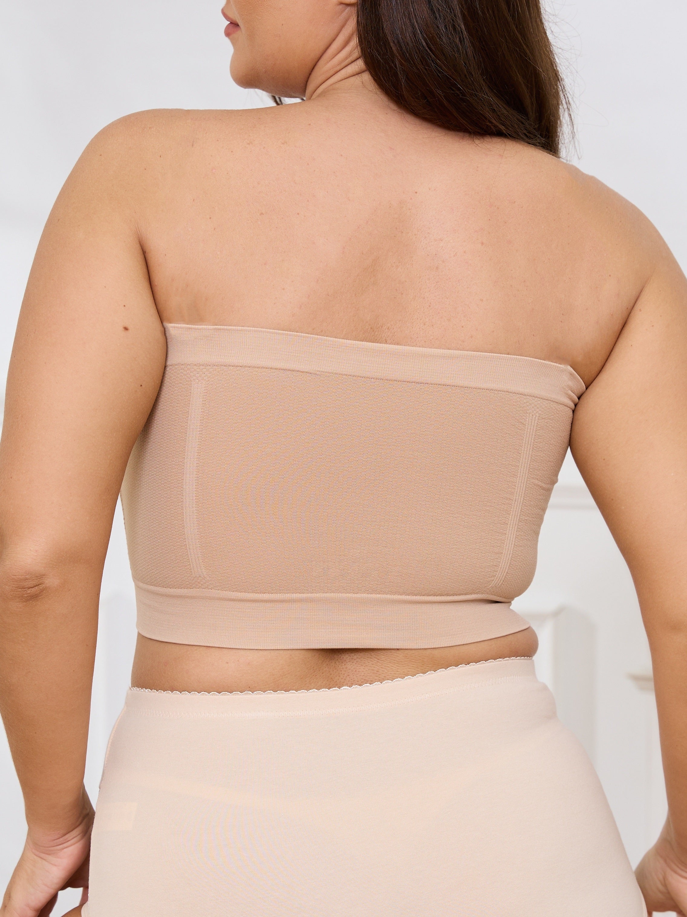 Women's Seamless Plus Size Strapless Wireless Sports Bra Breathable Medium Stretch Black Beige Pink Maroon