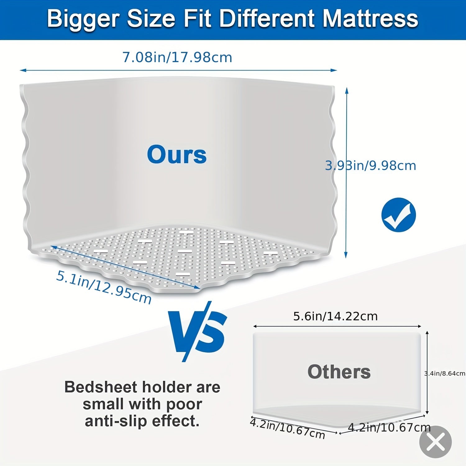 Silicone Bed Sheet Grippers Adjustable Non-Slip Clips for Mattress Fit