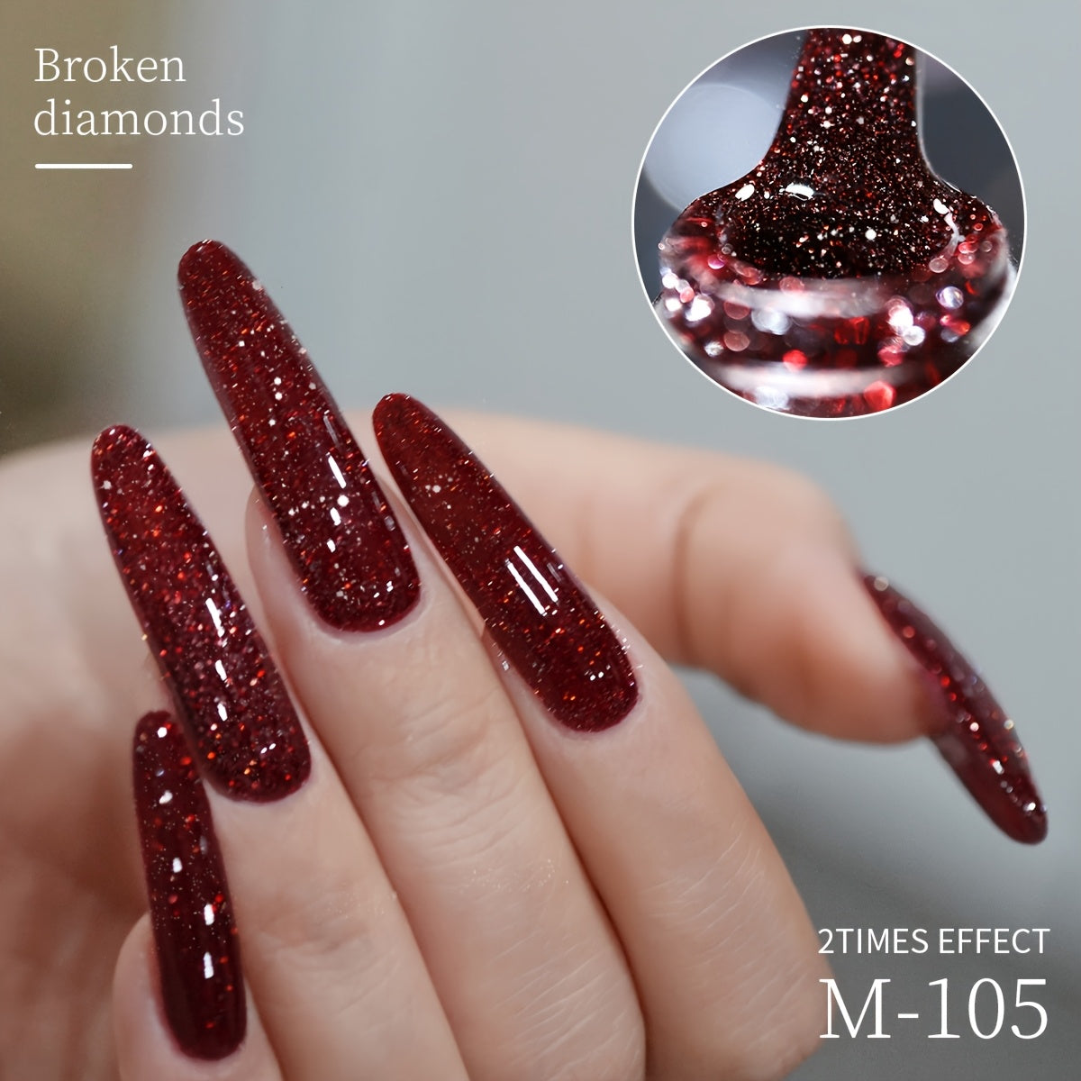 Sparkling Nail Art Glitter Gel with Disco Sparkle and Heart Pattern