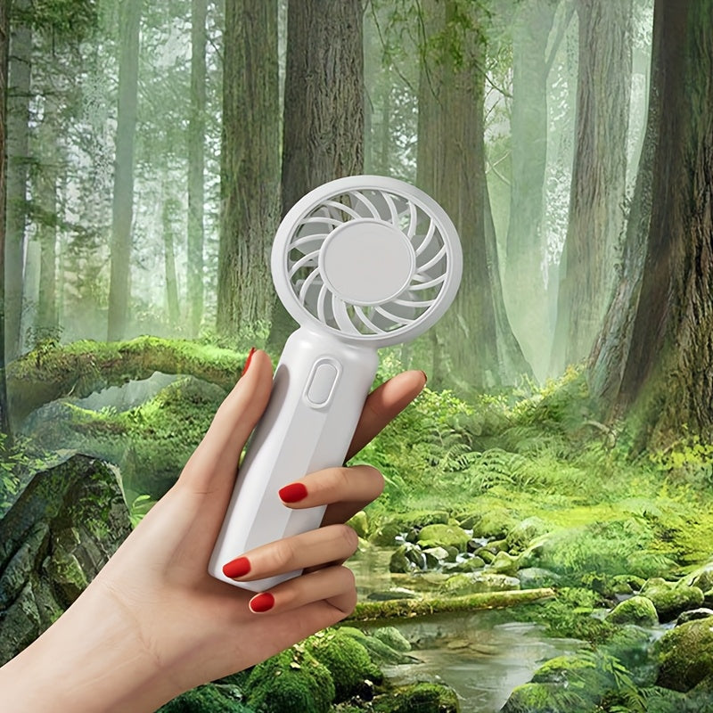 Portable USB Fan with 3 Speeds Lightweight Battery-Powered for Travel Office Outdoor in Pink Green White