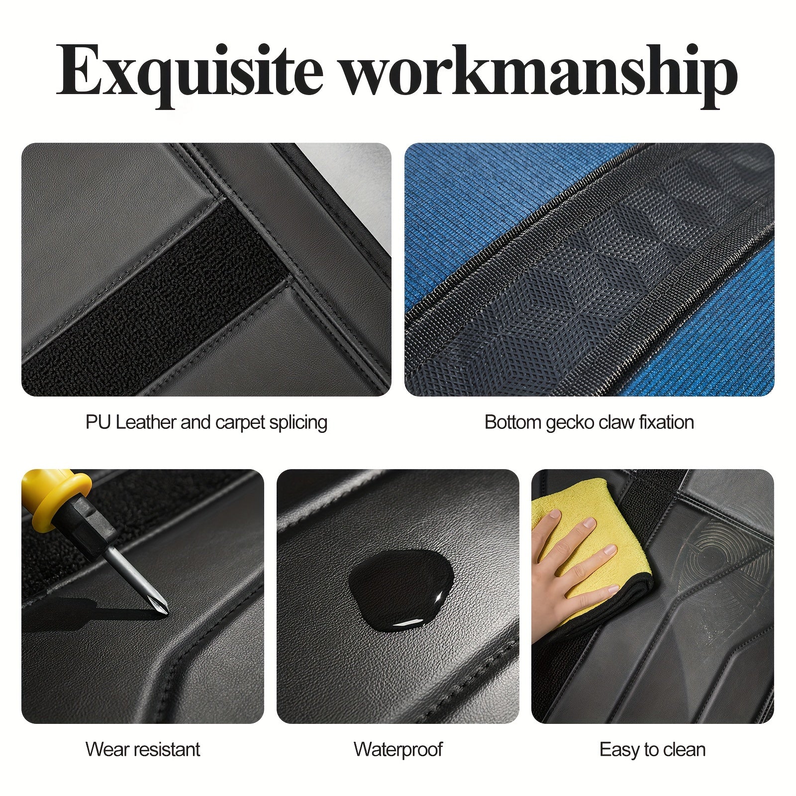 Car Floor Mats Set for Tesla Model 3 2020-2023 Non-Slip All-Weather 6 Pieces