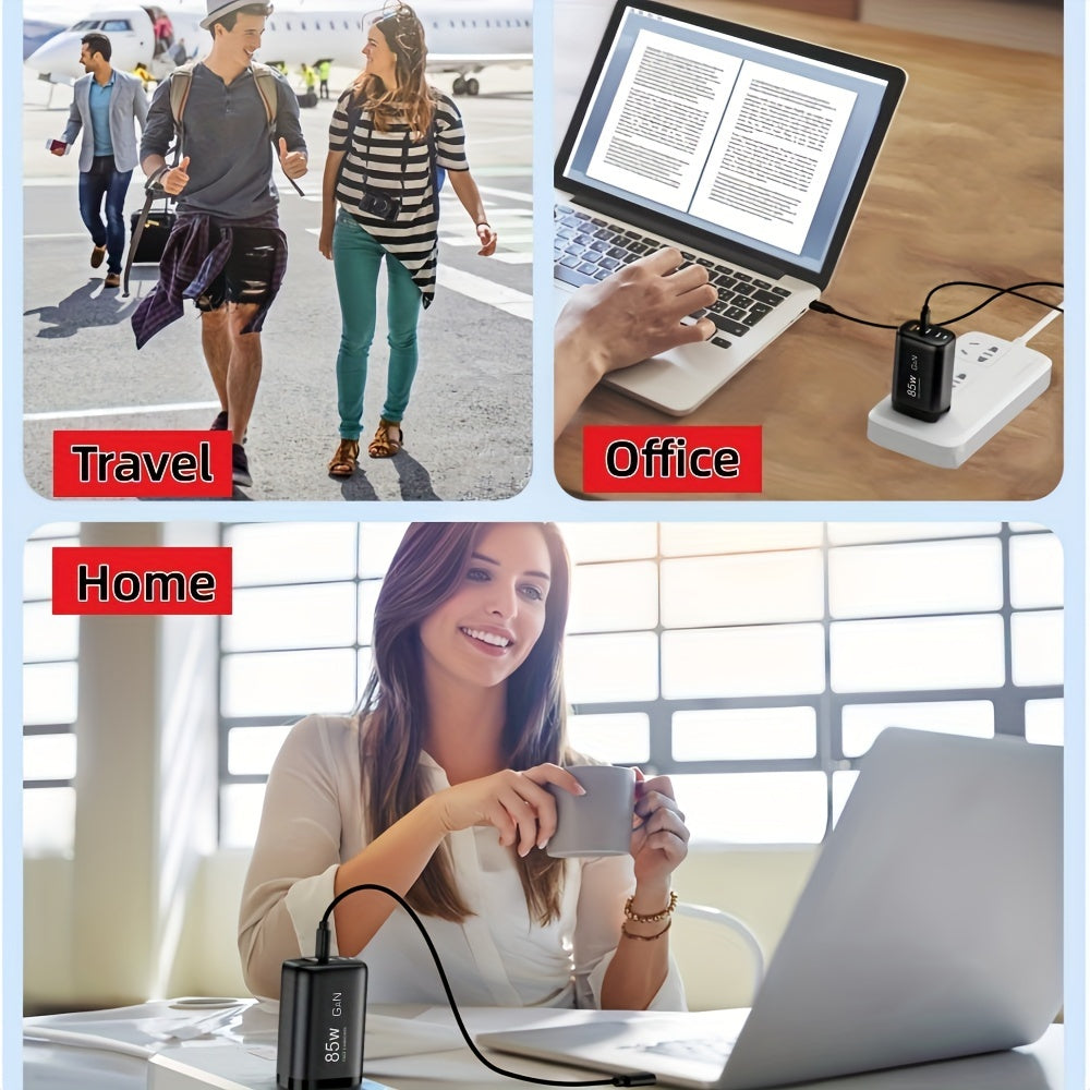 85W GaN Charger with PPS PD QC 3.0/4.0 USB-C Fast Charging for Multiple Devices EU Plug