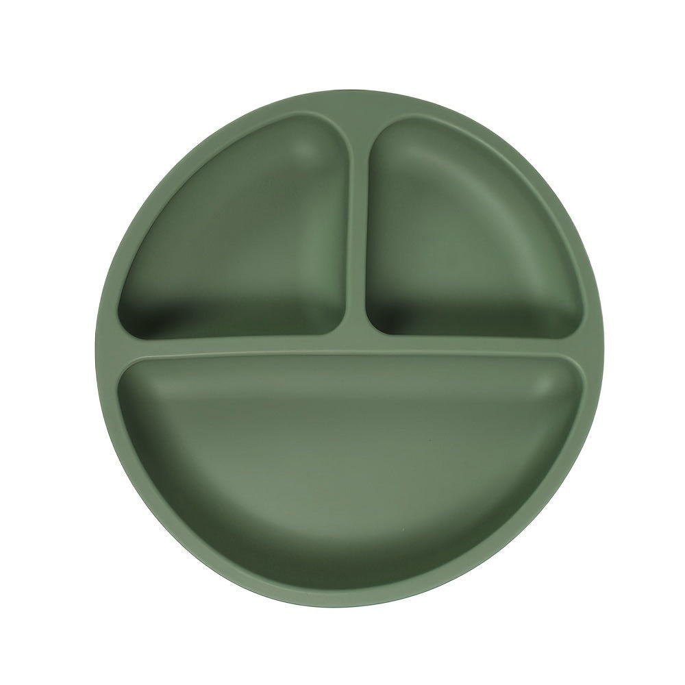 Baby Silicone Suction Plate with Divided Design and Lid for Babies Dinner