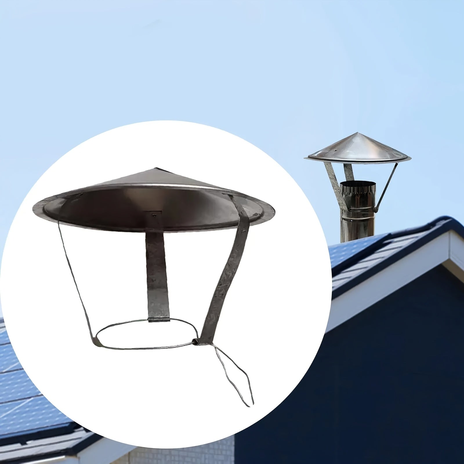 Stainless Steel Chimney Cover for Outdoor Garden Stoves Removable Heat Air Purification