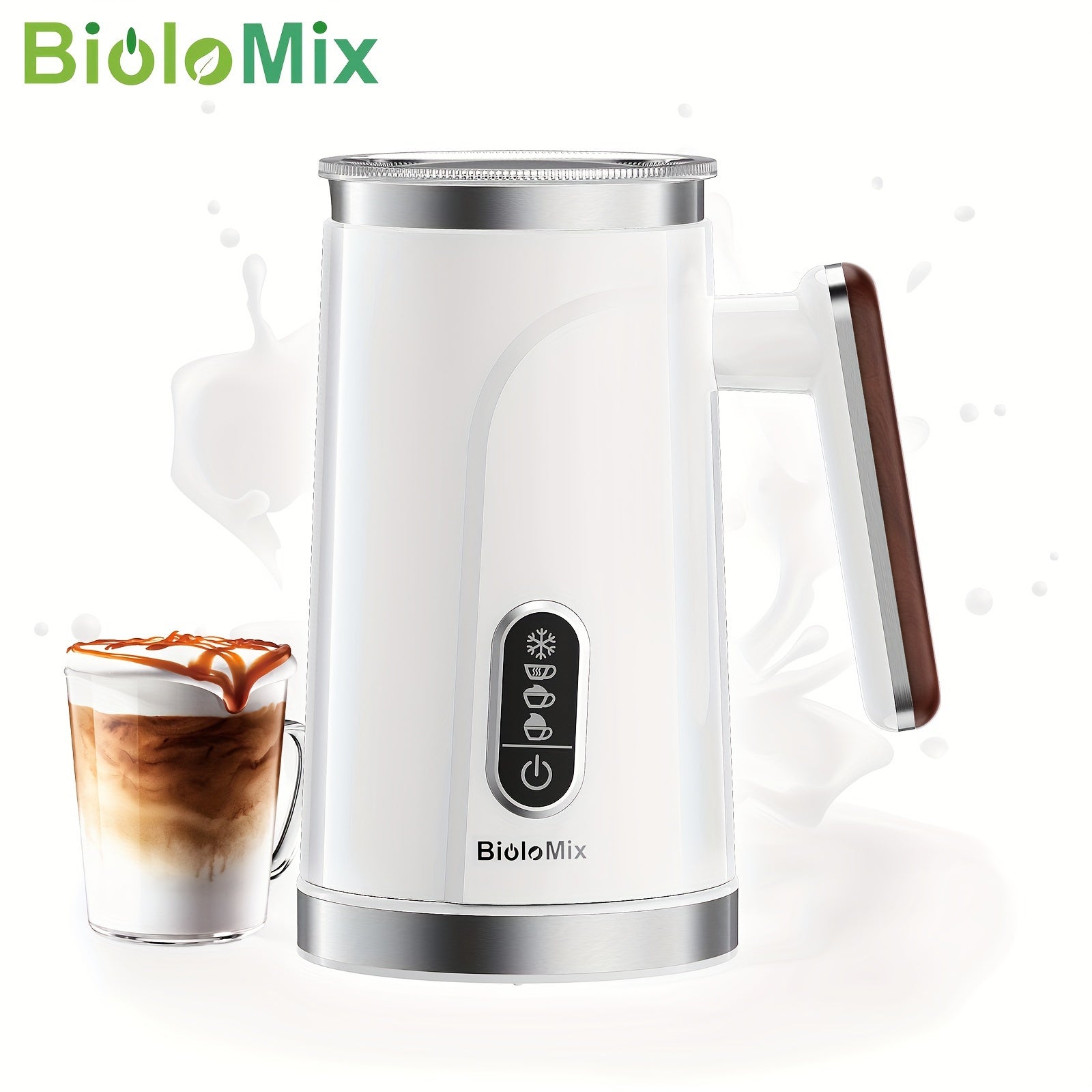 Milk Frother 4-in-1 Electric Hot Cold Foam Steamer for Coffee Cappuccino
