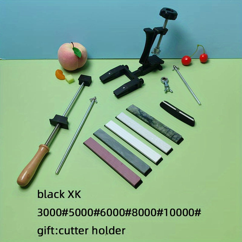 Diamond fixed angle knife sharpener with adjustable tension ergonomic handle for chefs and home cooks