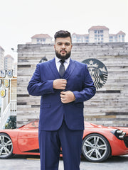 Chaqueta de traje negra para hombre para ocasiones formales, talla grande, mezcla de poliéster trenzado