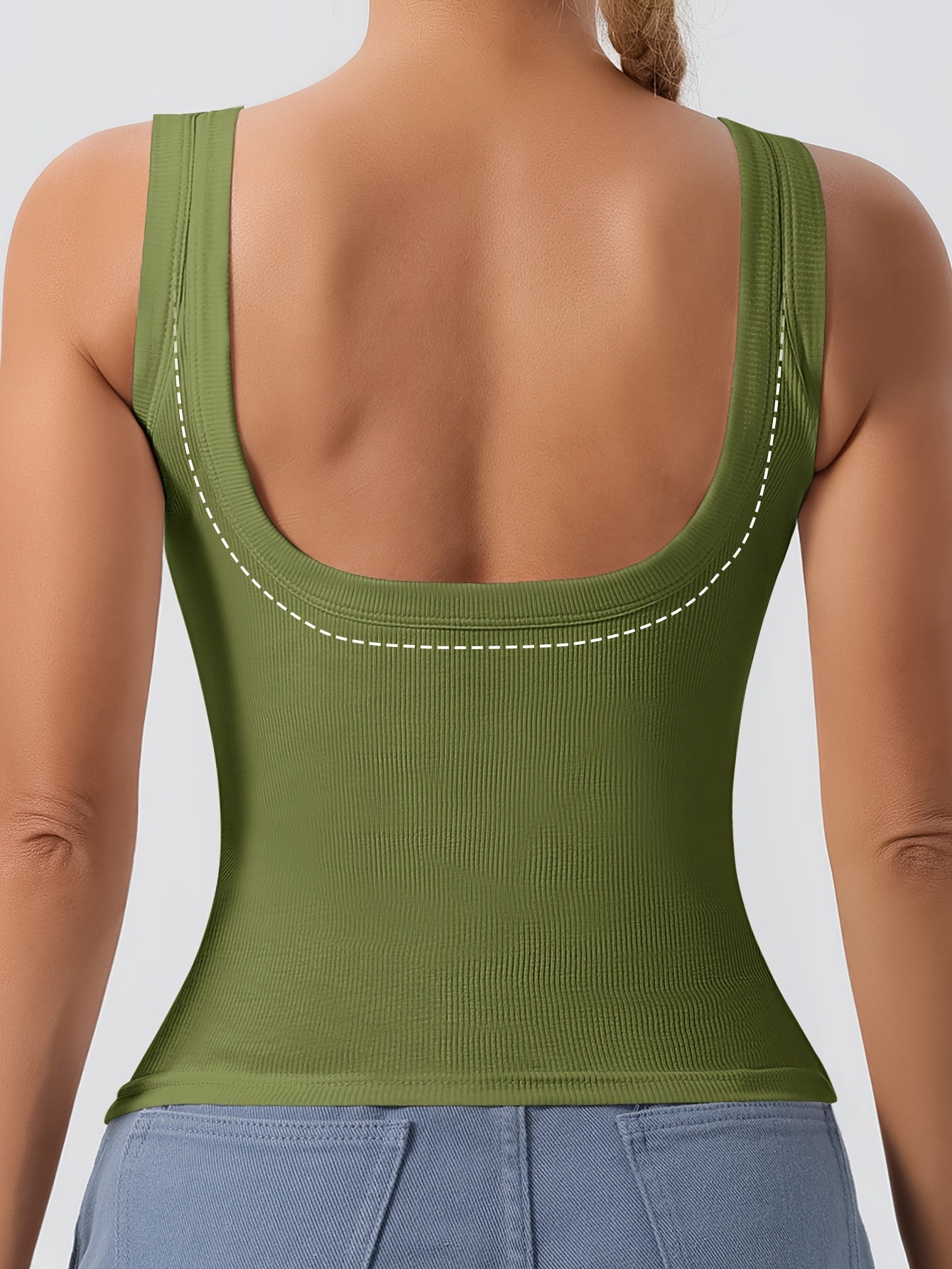 Women's Basic Scoop Neck Tank Top Padded Vest Lingerie Underwear