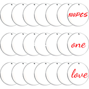 Akril kalitchaq uchun bo'sh joylar to'plami, dumaloq shaffof disklar, vinil bo'yash, hunarmandchilik va to'y dekoratsiyasi uchun teshiklar bilan