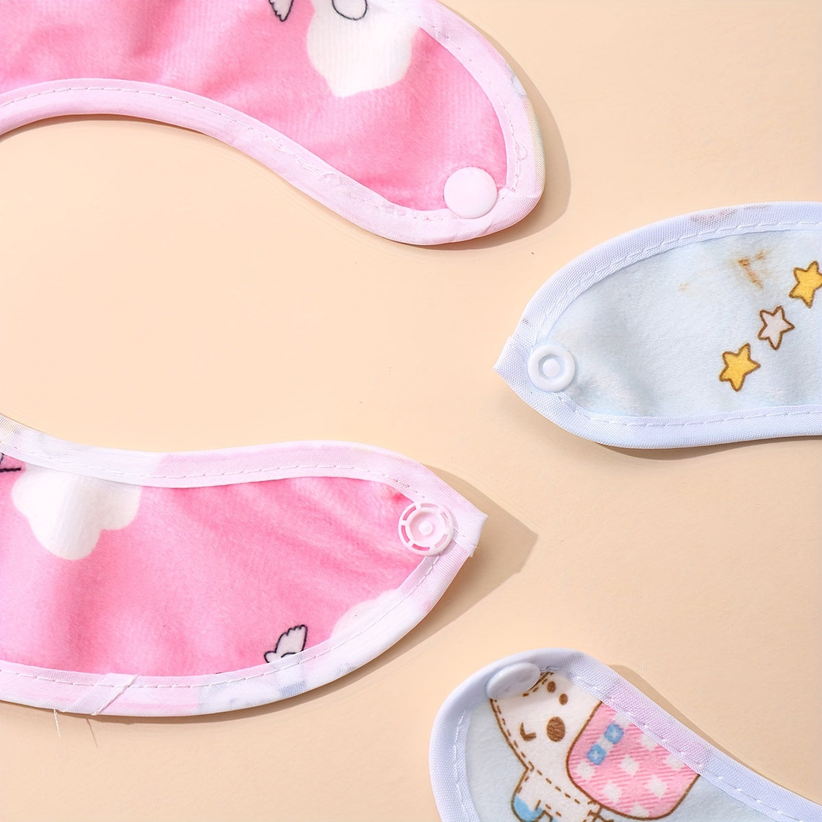 Baby Bib Soft Velvet U-Shaped Waterproof Feeding Bib with Snap Closure