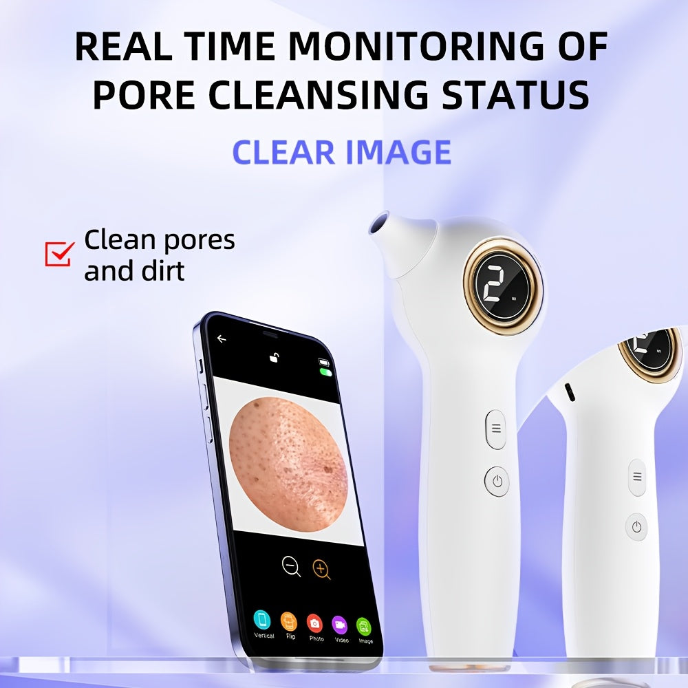 Rechargeable Handheld Beauty Device for Pore Cleansing and Live Viewing