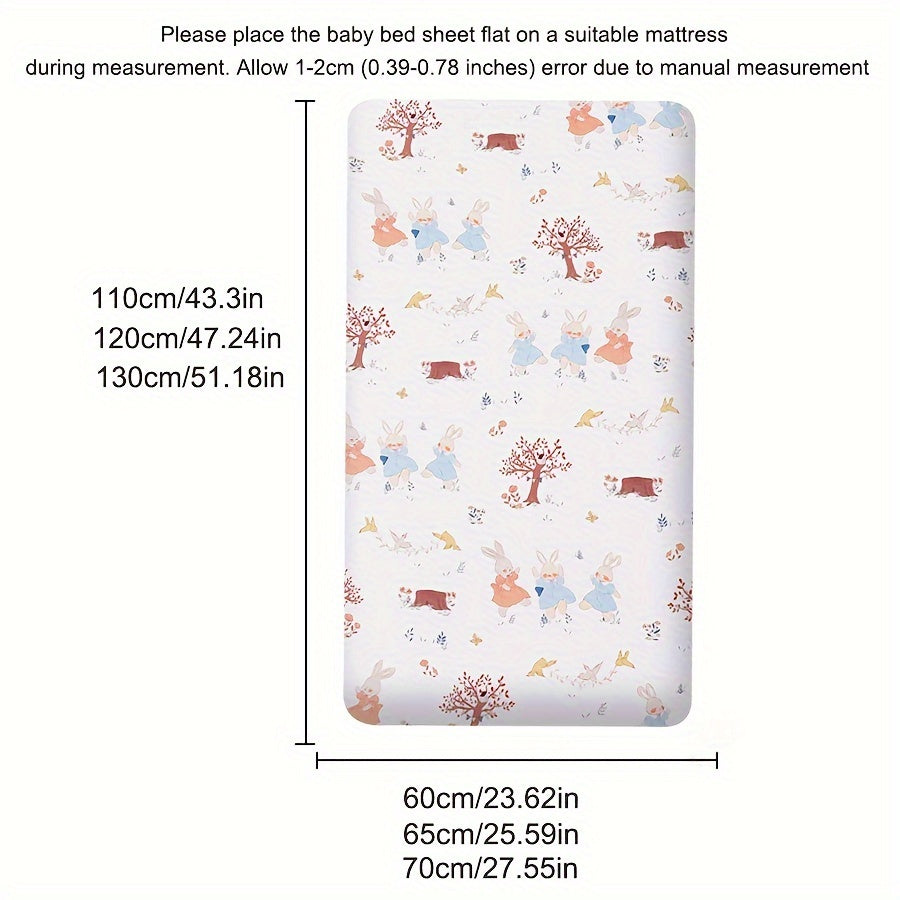 Soft Knit Fabric Crib Sheet for Newborns and Toddlers Animal Print Not Waterproof Machine Washable