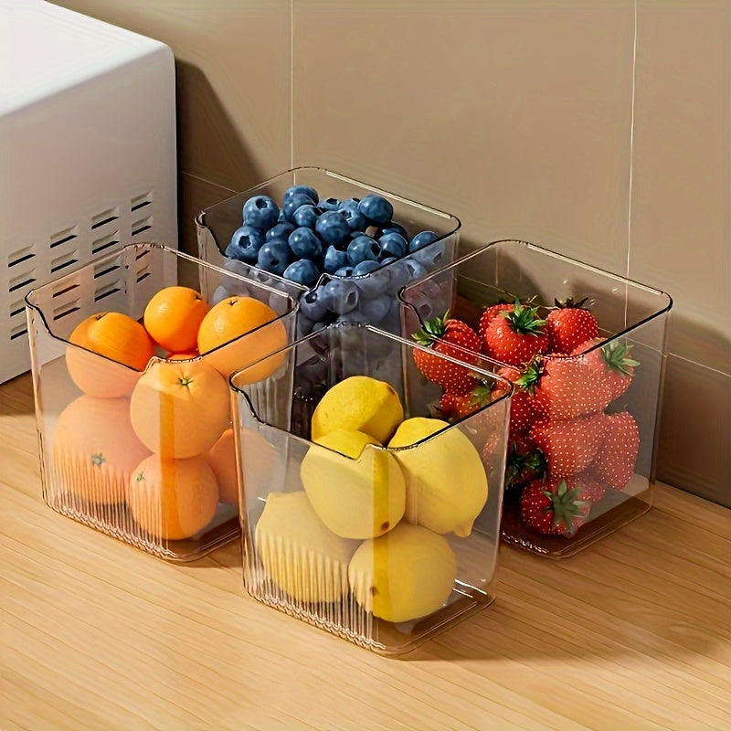 10 Pieces Clear Plastic Refrigerator Organizer Bins Stackable Storage Containers