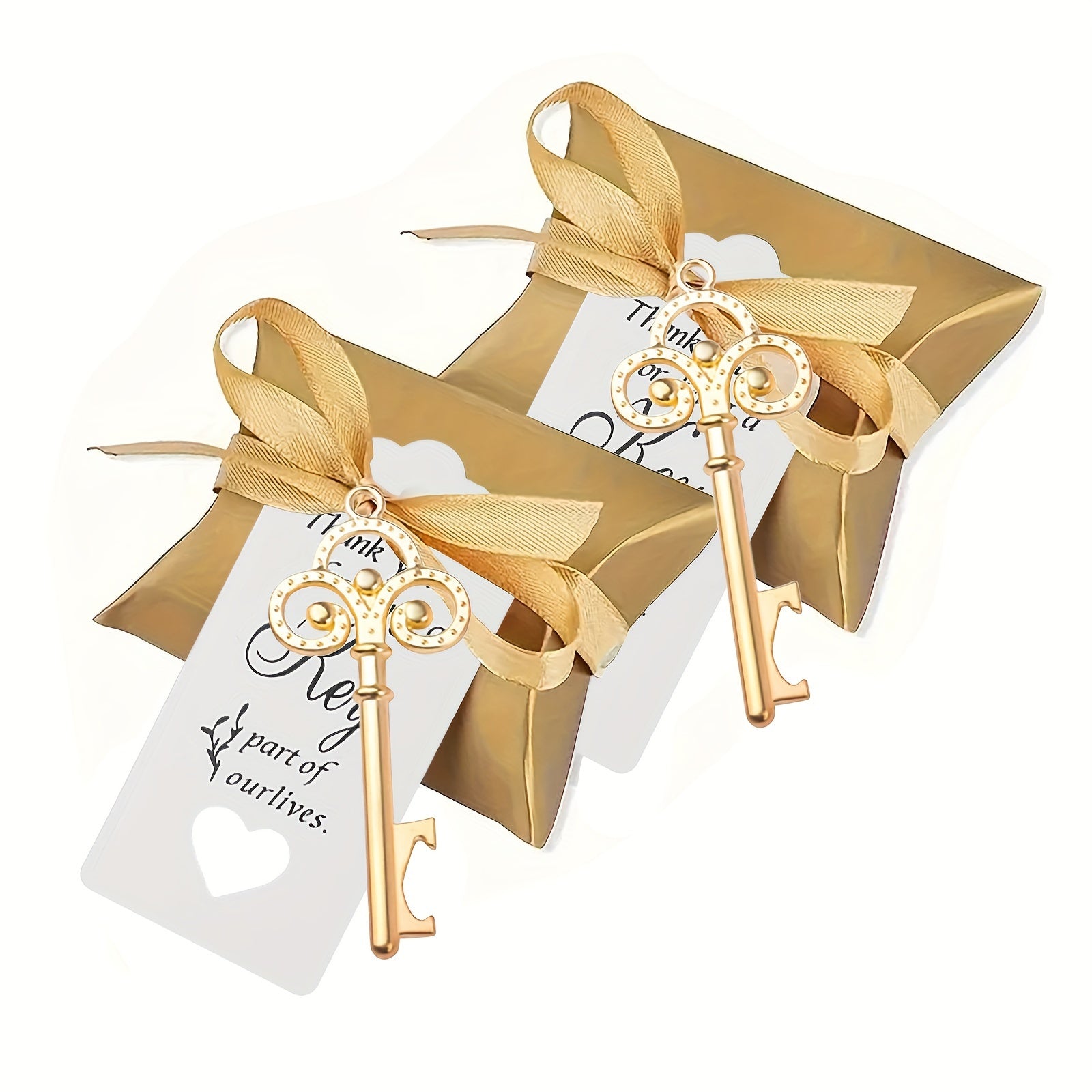 40 Key-Shaped Bottle Openers with Candy Boxes for Graduation and Summer Parties