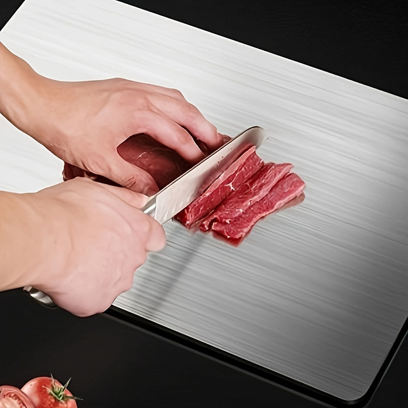 Set of 3 Stainless Steel Cutting Boards Dishwasher Safe Dual-Sided Kitchen Prep
