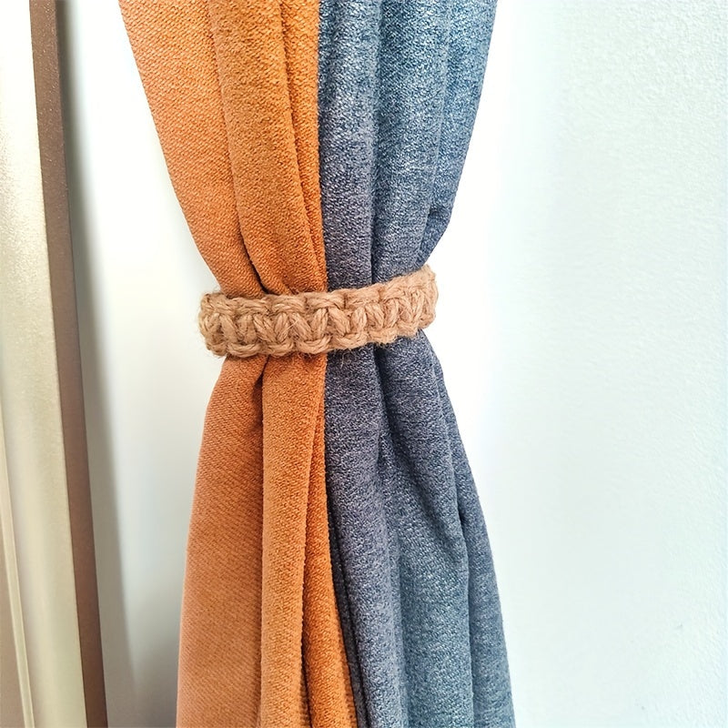 Linen Braided Curtain Tiebacks Set of 2 Semi-Transparent Without Lining for Bedroom Living Room