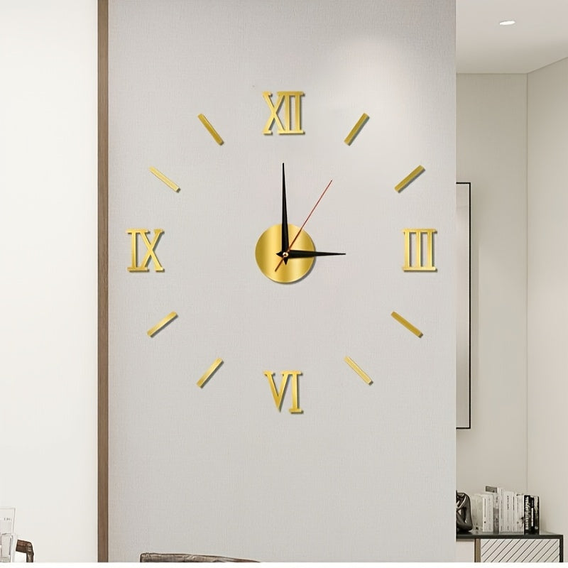 Plastic DIY Wall Clock Kit with Numeric Stickers and Quiet Battery Movement