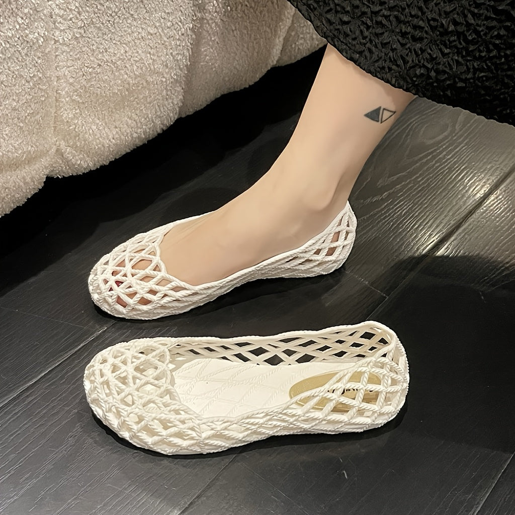 Women Breathable Flat Sandals Slip-On Round Toe Casual Summer Shoes