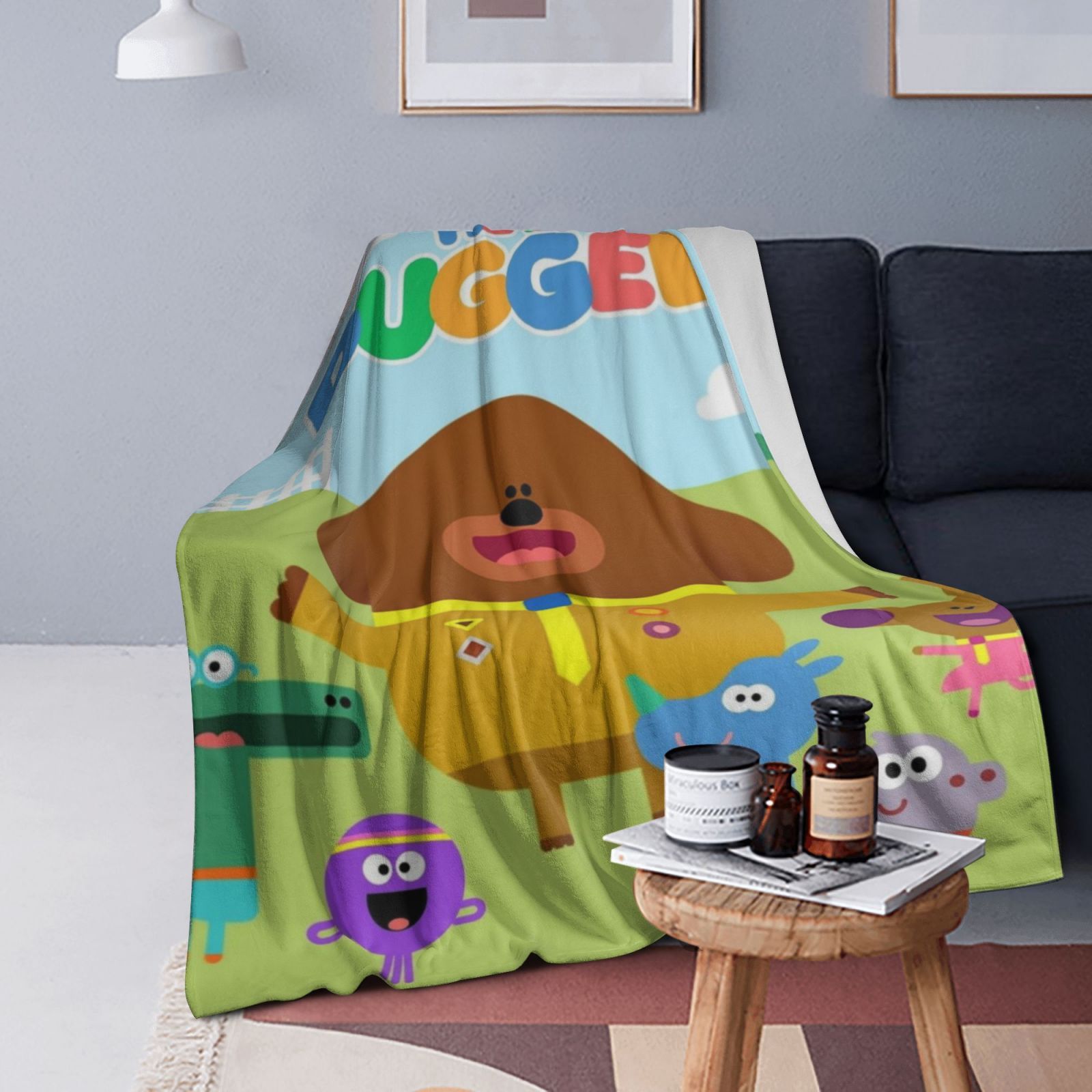 Kids Hey Duggee Flannel Fleece Blanket Digital Print Allergy-Free Skin-Friendly Lightweight Versatile for All Seasons