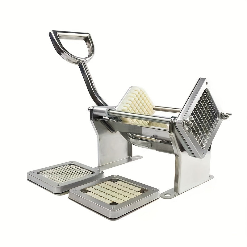 Commercial Aluminum French Fry Cutter with Stainless Steel Blades, Multi-Function Potato Slicer