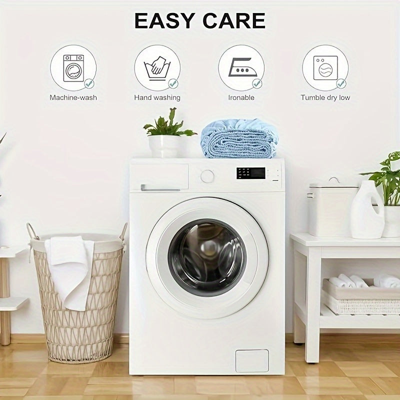 Sábana ajustable de microfibra azul cielo con bolsillos profundos, transpirable, 90 g/m²