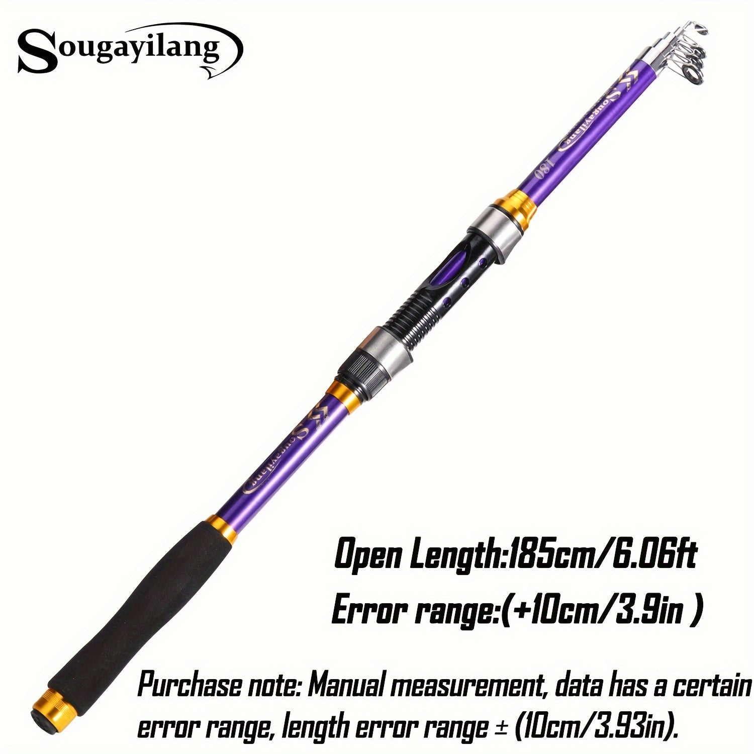 Telescopic Fishing Rod 1.8-3.3M Fiberglass Saltwater Bait Spinning Medium Action