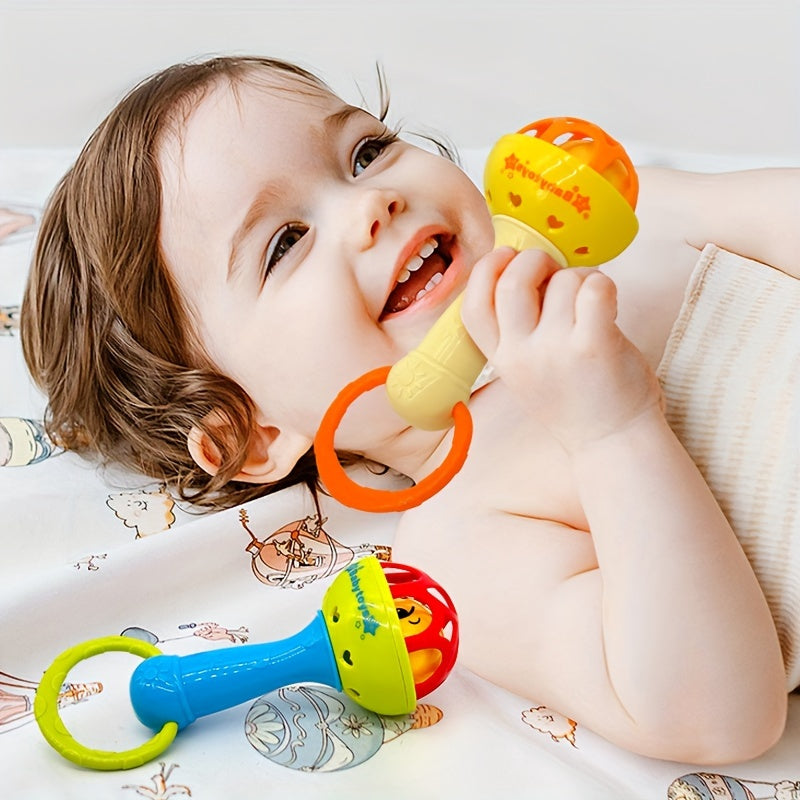 Baby Rattle Toy Set for Toddlers 0-3 Vibrating Grip Training Soothing Development
