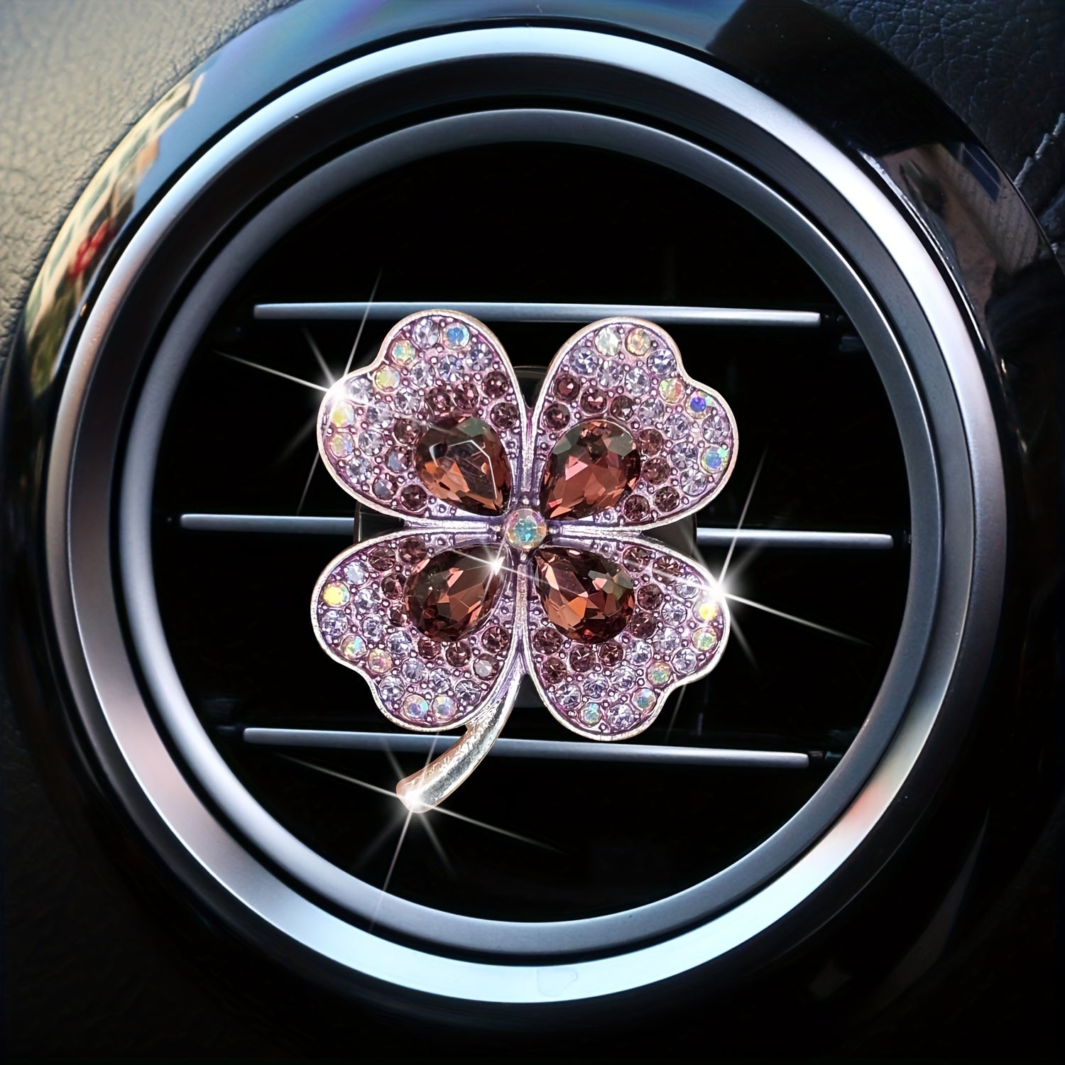 Ayollar uchun avtomobil havo tozalagichi, rhinestone, to'rt bargli toshbaqa dekor