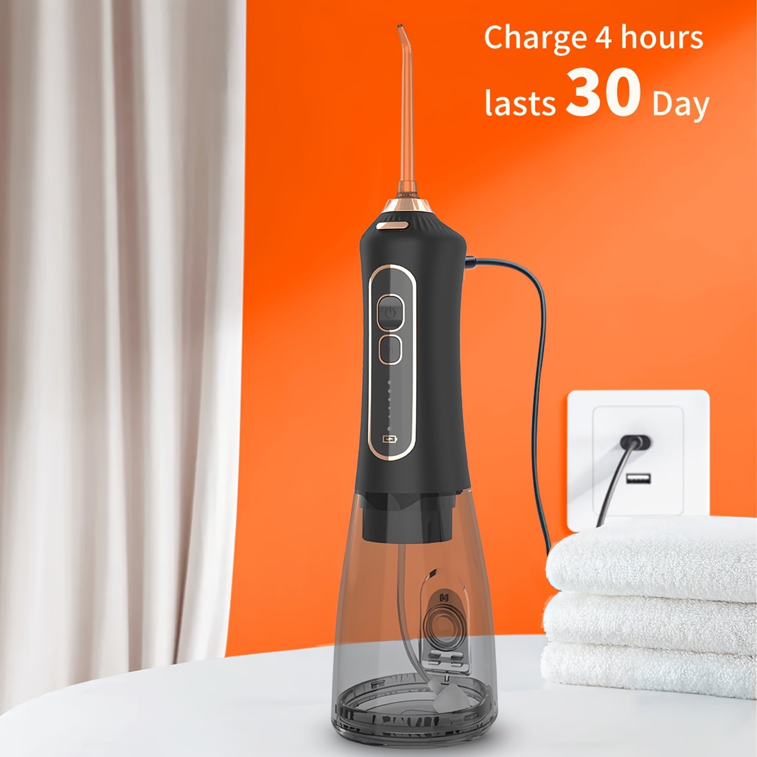 irrigador de agua recargable portátil con 5 modos y boquilla rotatoria