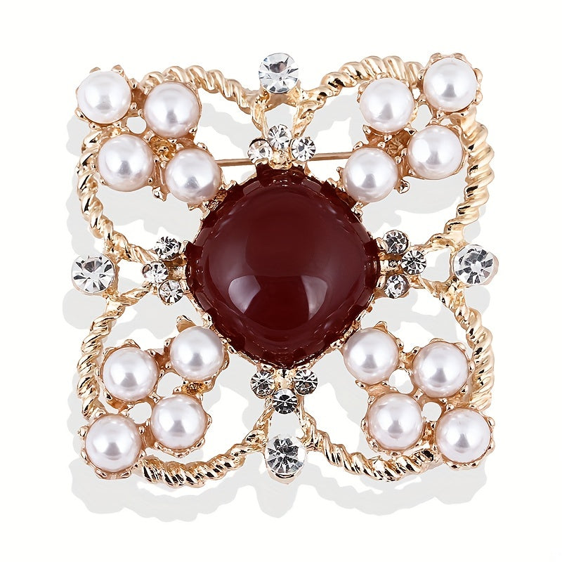 Elegant Korean Pearl and Diamond Brooch for Dress Accessories