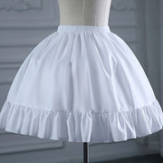 Black and White Lolita Petticoat with Steel Hoop Pleated Cloud Skirt for Women