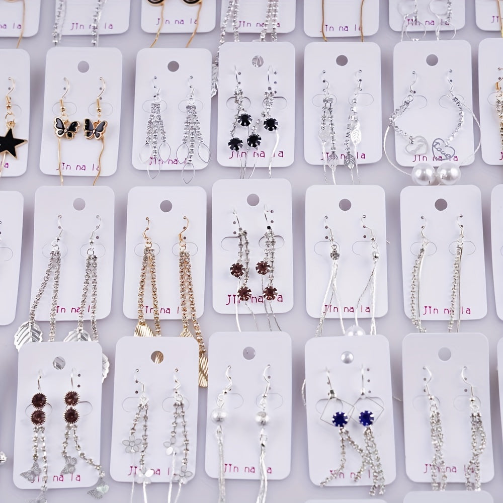 20 juft osma sirg'alar to'plami, porloq rhinestone'lar bilan bezatilgan, nafis va klassik uslubga ega. Sink qotishmasidan tayyorlangan, bu zamonaviy aksessuarlar har qanday kiyimga nafislik qo'shish uchun mukammaldir. Moda ixlosmand ayollar uchun ideal.