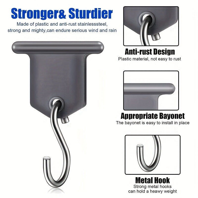 12/24PCS RV Awning Hooks Set Camping Light Hangers S-Shaped Indoor Outdoor