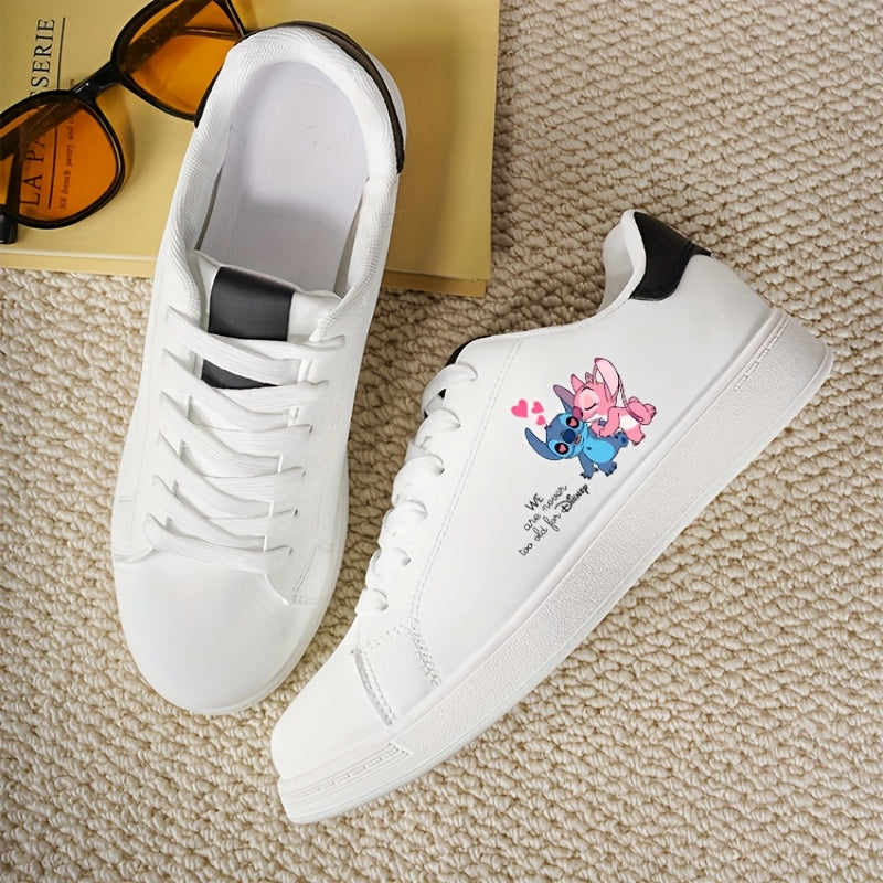 Unisex Casual Sneakers White Black Tail Low-Top Sports Shoes Lightweight