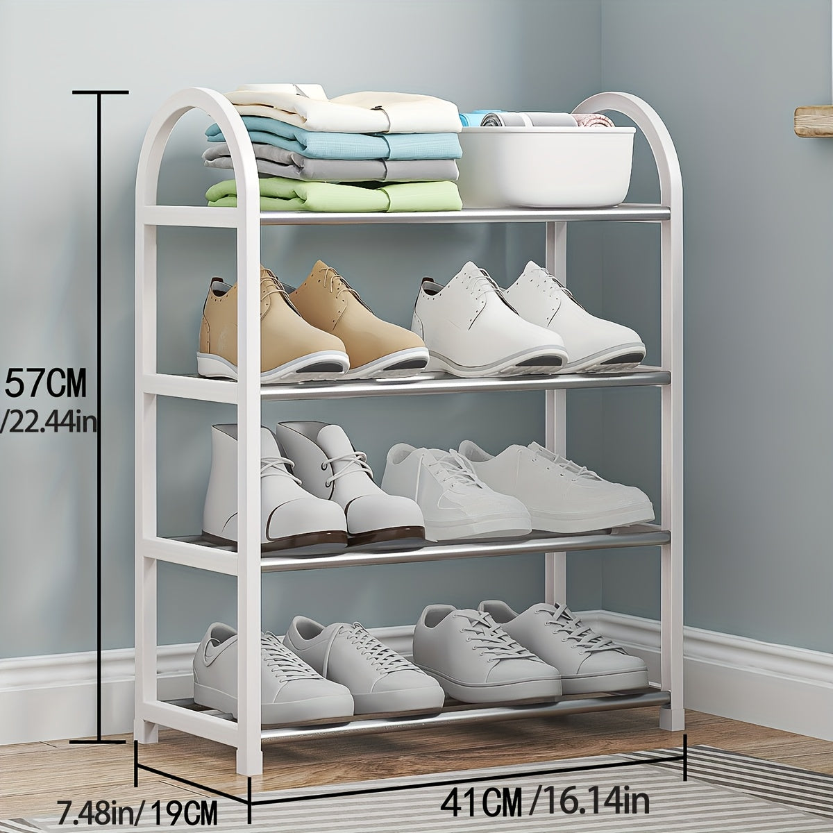 Durable Multi-Layer Shoe Rack Dust-Free Spacious Organizer for Home Dormitory
