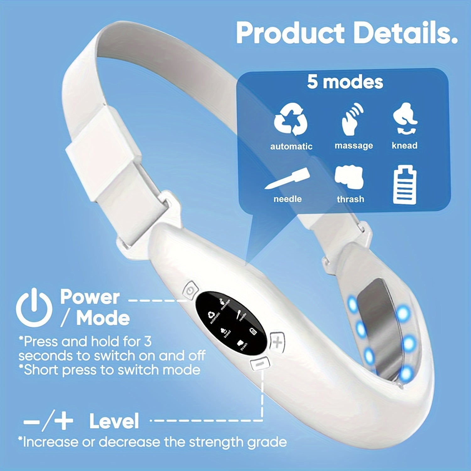 Портативное устройство для ухода за кожей для женщин, с USB-заряжаемым V-образным массажером для лица и литиевой батареей 400mAh.