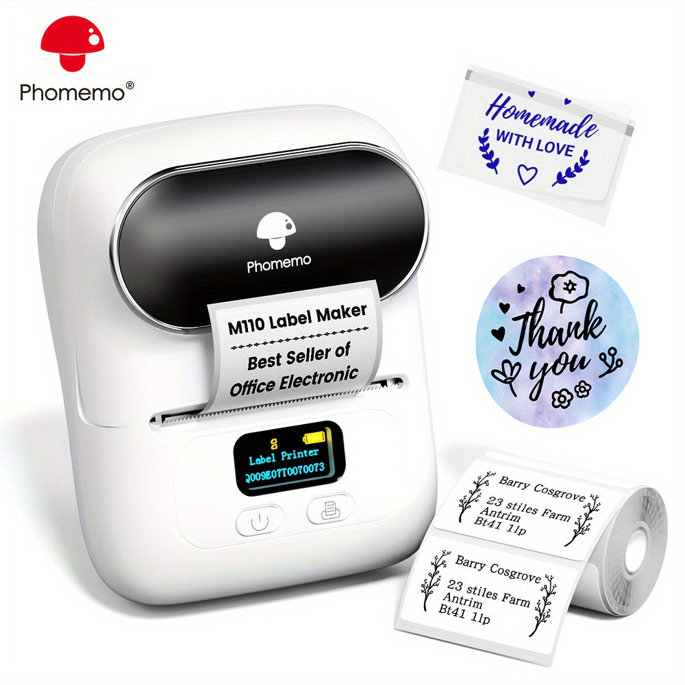 Thermal Label Maker Portable Wireless Printer for Barcodes, Shipping, Retail
