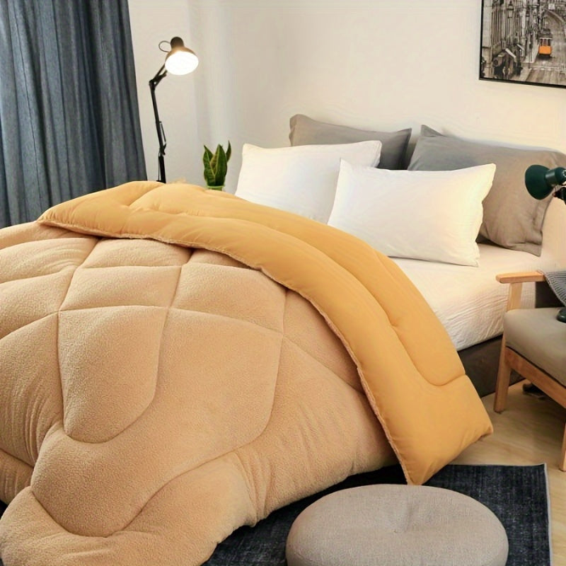 Kuz Qish Chekerli Komforter, Sut Fleece bilan tikilgan Duvet, yotoqxona va yotoqxonalar uchun