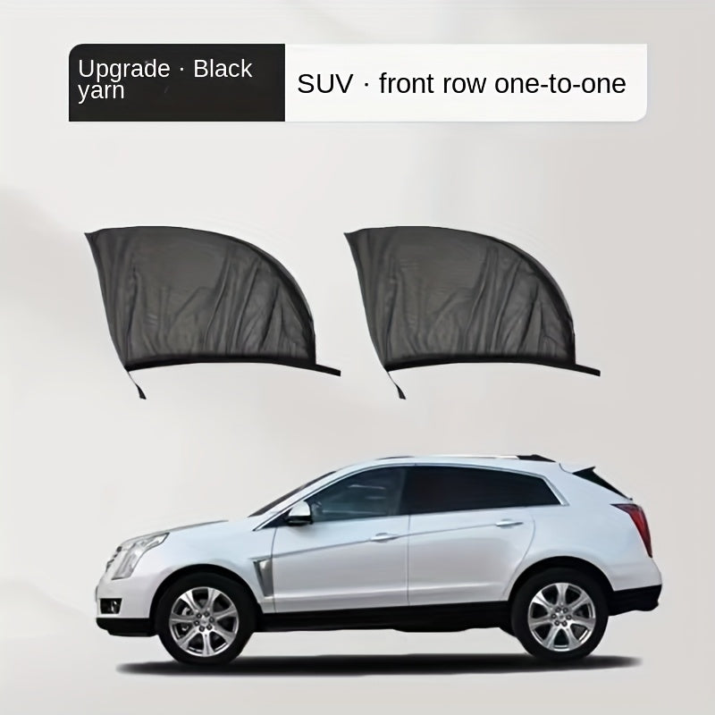 2/4 dona Avtomobil quyosh nuri himoya qilish tarmog'i UV himoyali oynani yopish uchun SUV avtomobil uchun mo'ljallangan mo'ylovlar tarmog'i