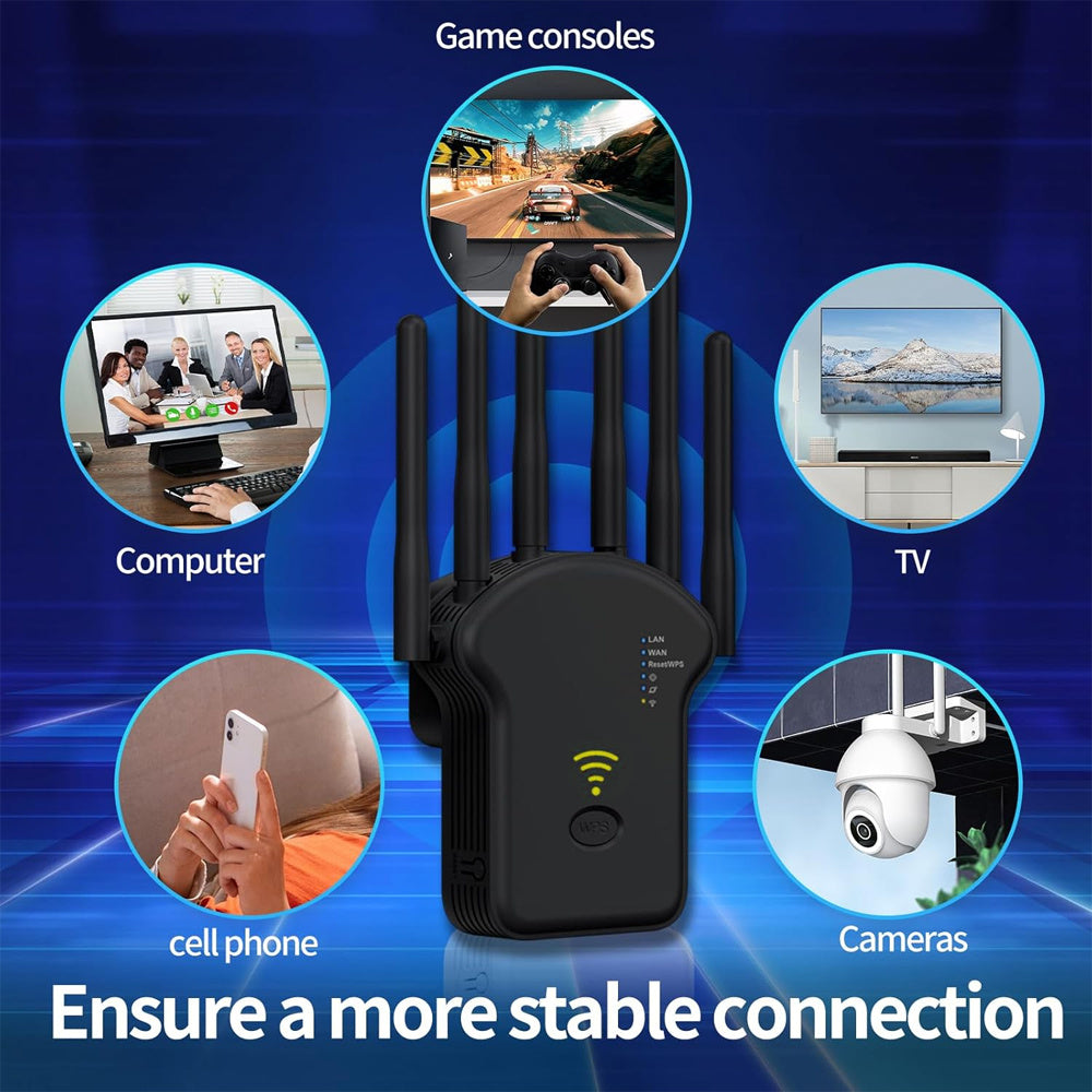 Wi-Fi Signal Booster 300Mbps 2.4GHz Wireless Range Extender for Home