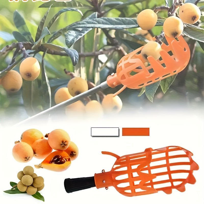Unisex Fruit Picker Tool Yellow Polypropylene Reusable Lightweight Gardening Equipment