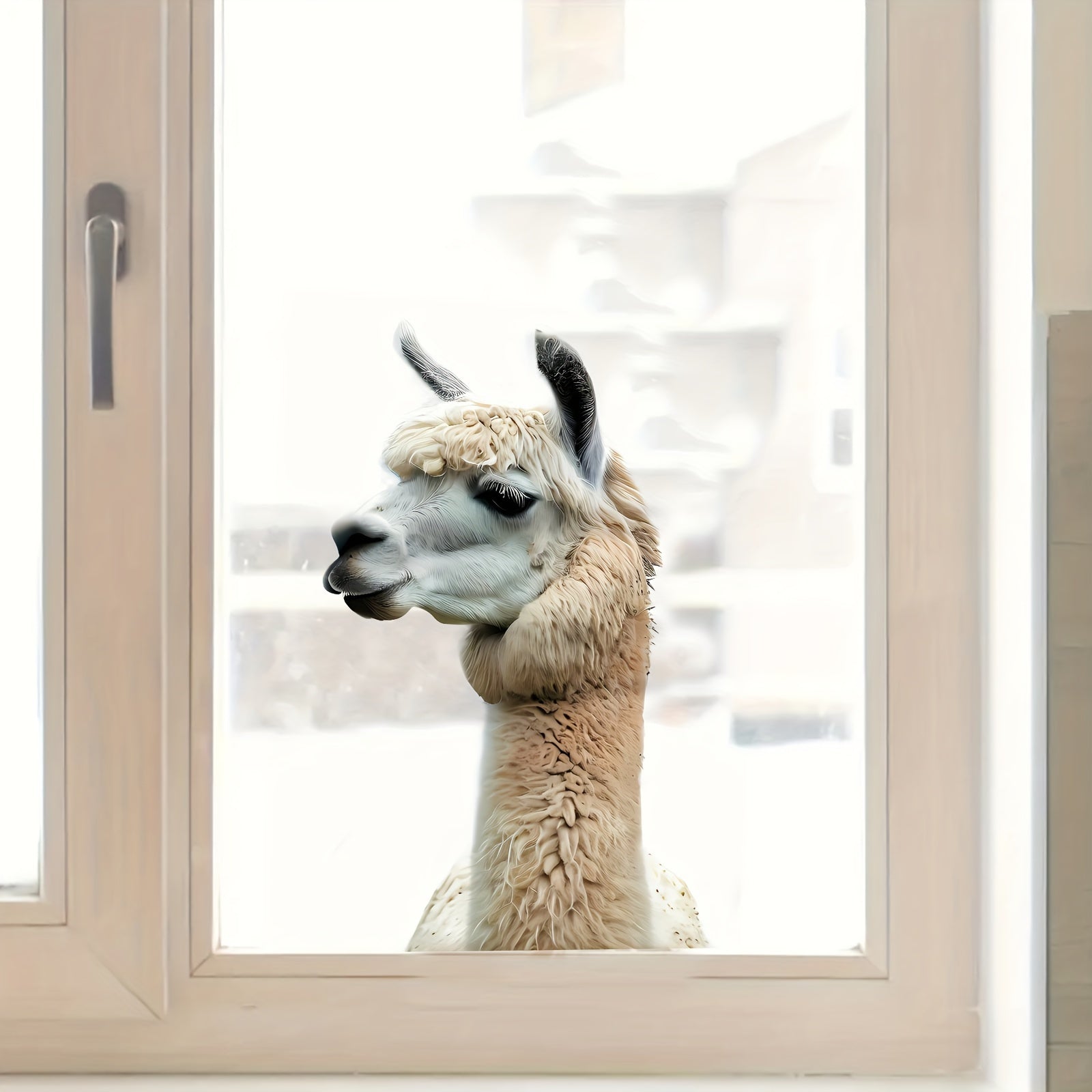 Alpaka hayvonlari oynasi uchun mat PVC qayta ishlatiladigan stiker, eshiklar, devorlar uchun dekor