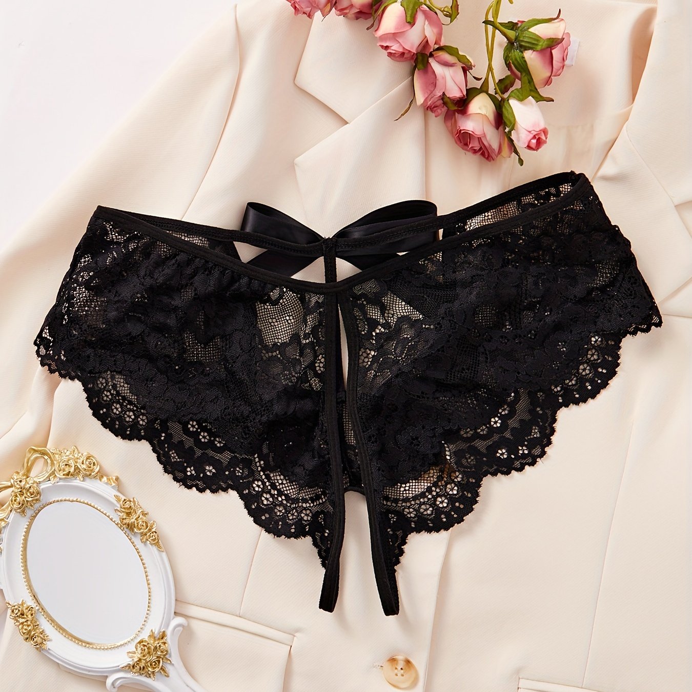 Lace Bow Panties Women's Lingerie Soft Cotton Underwear