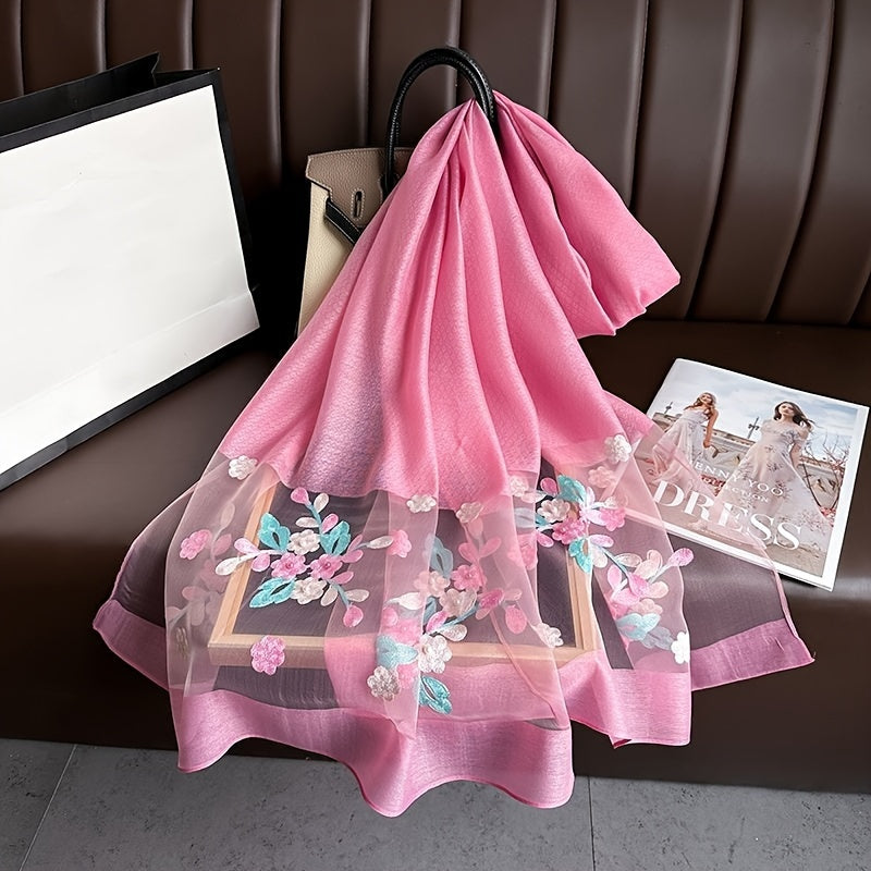 Havo o'tkazadigan, tikilgan gul sharf, kundalik quyoshdan himoya va uslub uchun