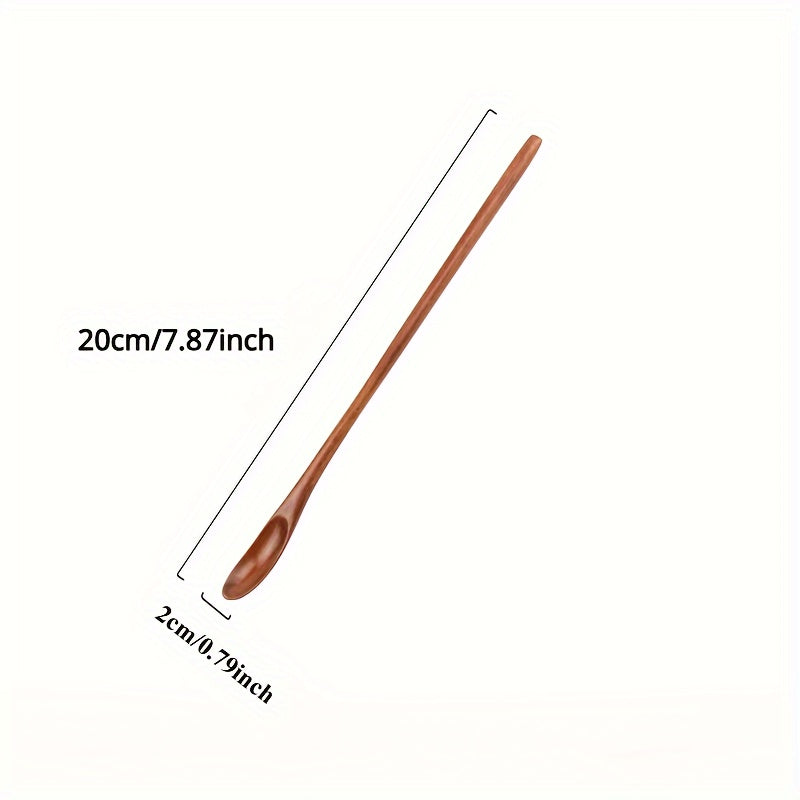 Wooden Coffee Scoop with Long Handle for Tea Honey Mixing Natural Kitchen Utensil
