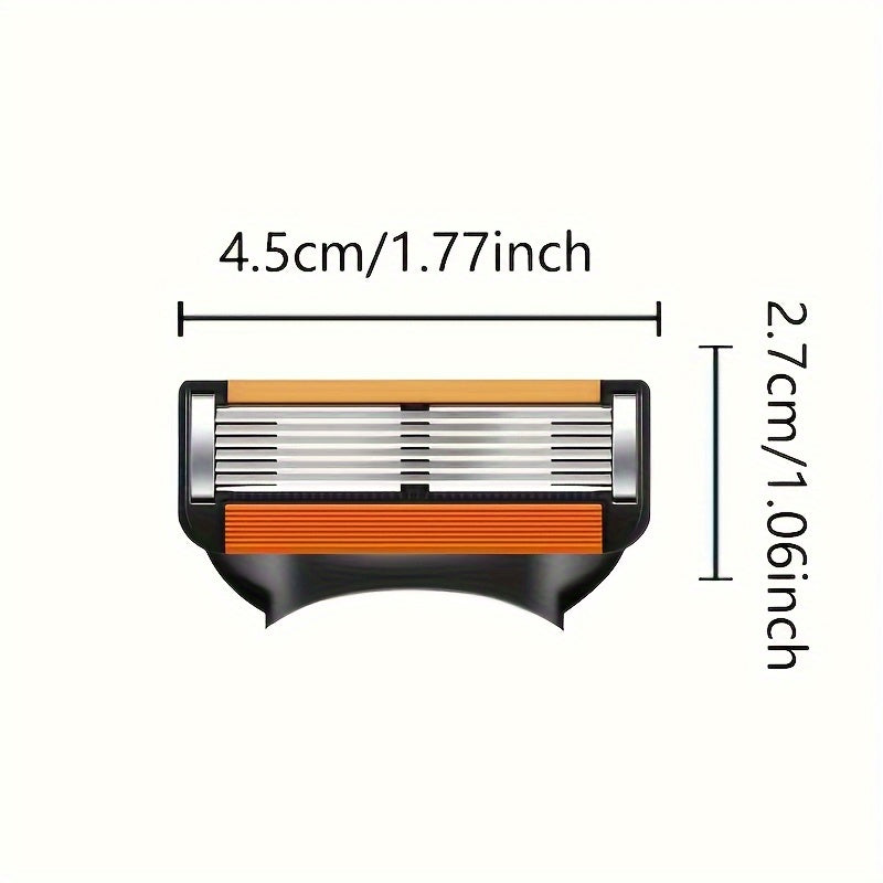 Paquete de 12 cuchillas de repuesto de acero inoxidable de 6 capas para afeitadora masculina para uso corporal