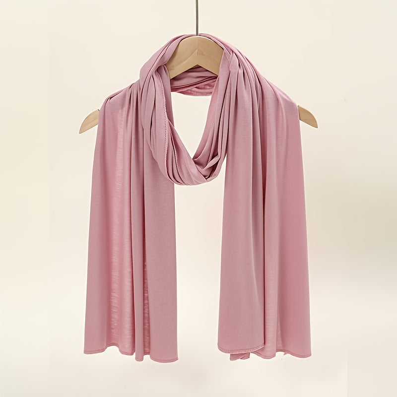 Ayollar uchun yuqori sifatli bir rangli polyester sharf, barcha fasllar va tadbirlar uchun mos, Ramazon uchun qulay.