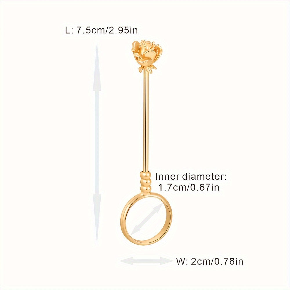 Unisex Rose-Shaped Cigarette Holder Ring Jewelry Accessory