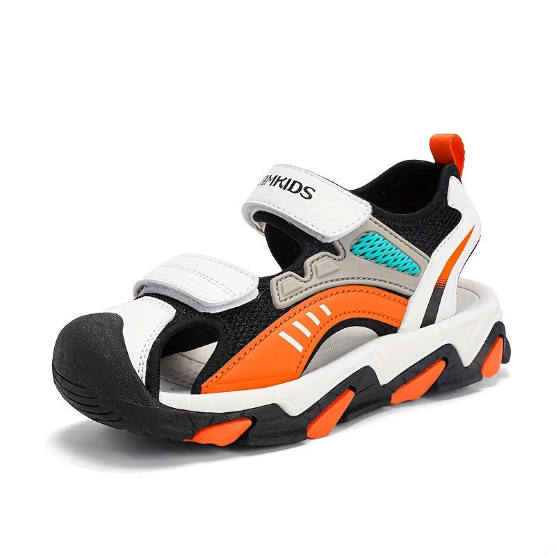 Boys Summer Sports Sandals Breathable Non-Slip Sole Striped Low Top Adjustable